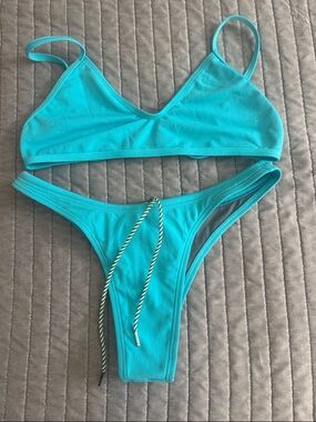 Jolyn Clothing Turquoise Two-Piece Bikini Set